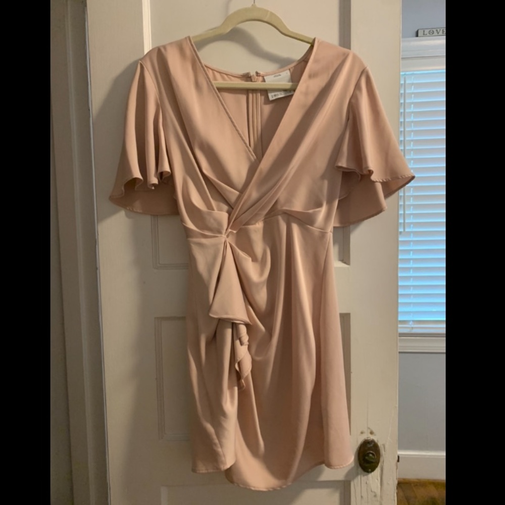 Blush Satin Wrap Dress | C/MEO Collective
